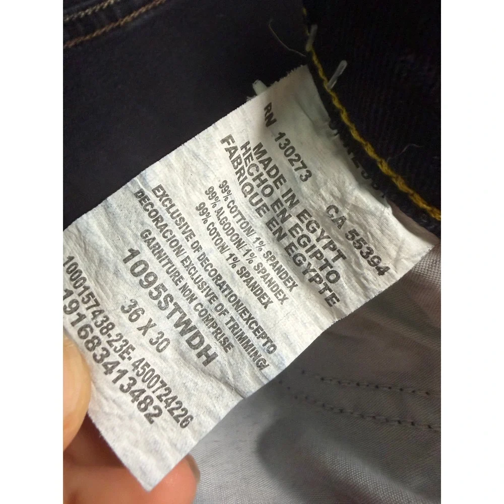 Wrangler Mens FiveStar Premium DenimJeans 36x30 Dark Wash Straight Leg 1095STWDH